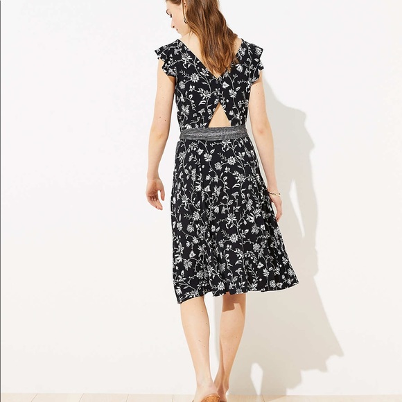 LOFT✨NWTs✨Rainforest Cutout Button Back Midi Dress - Picture 13 of 13